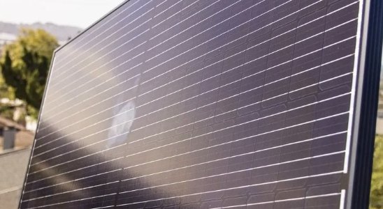 Close-up of a clean residential solar panel on a Los Angeles hillside home